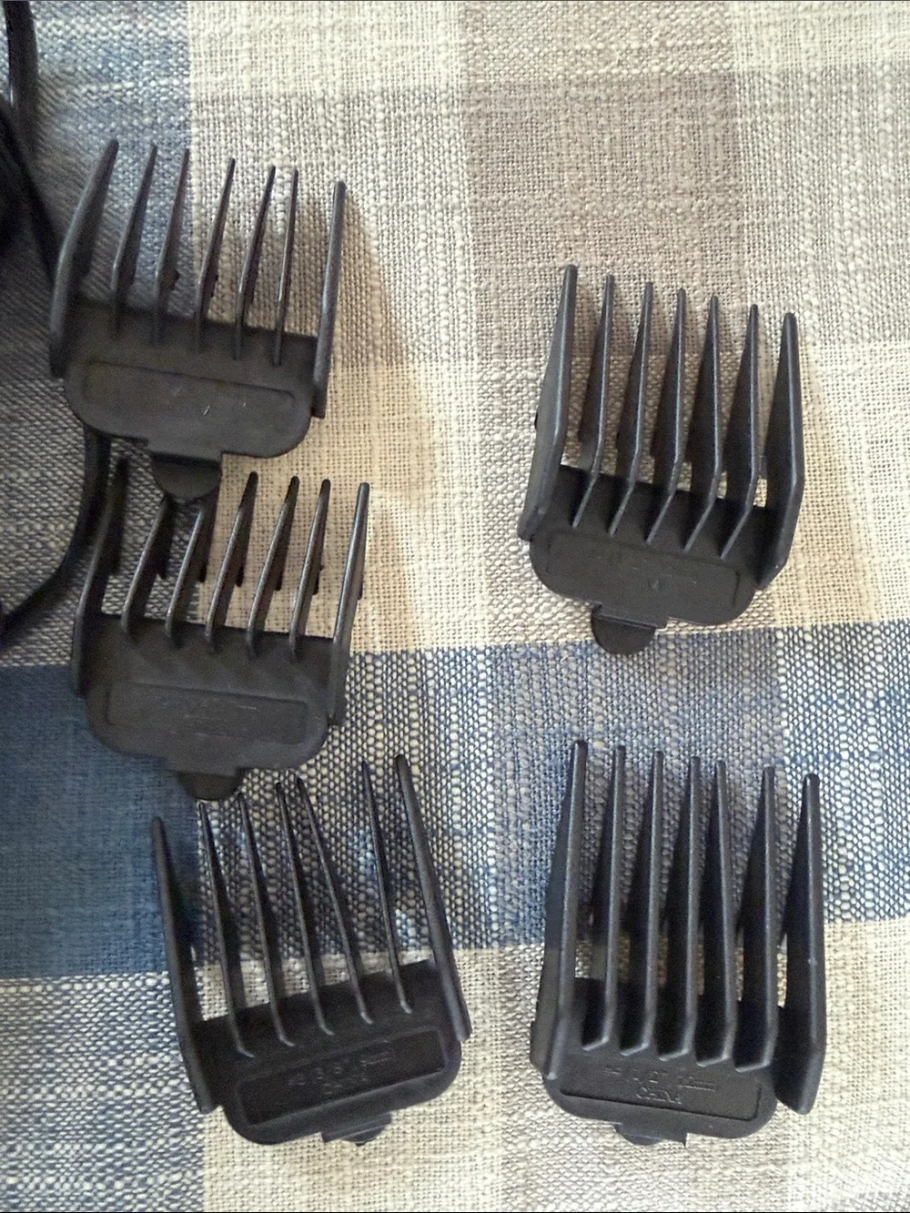 Black & Gray Corded Hair Clippers with Guide Combs